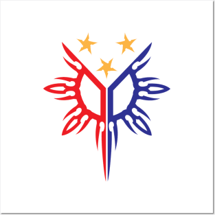 Tribal Philippines Filipino Sun and Stars Flag by AiReal Apparel Posters and Art